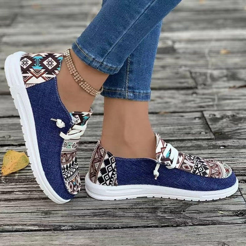 Lässige Canvas-Schuhe für Damen mit Ethno-Muster