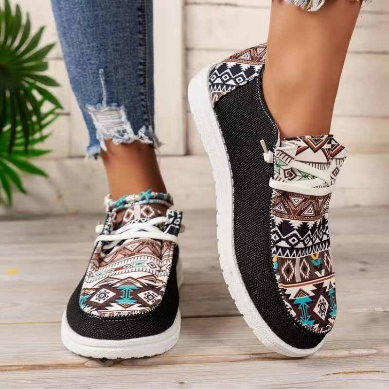 Lässige Canvas-Schuhe für Damen mit Ethno-Muster