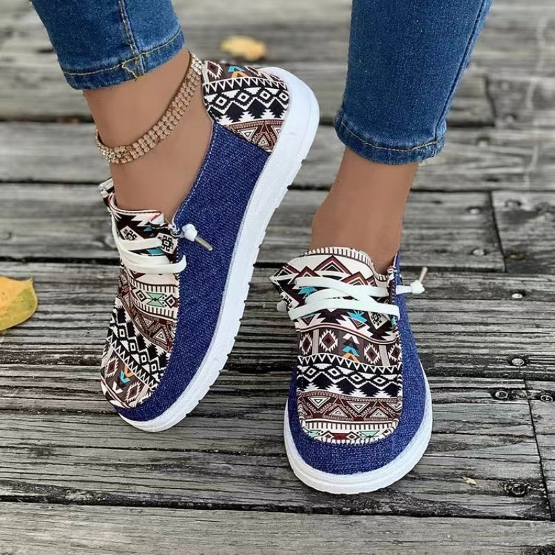 Lässige Canvas-Schuhe für Damen mit Ethno-Muster