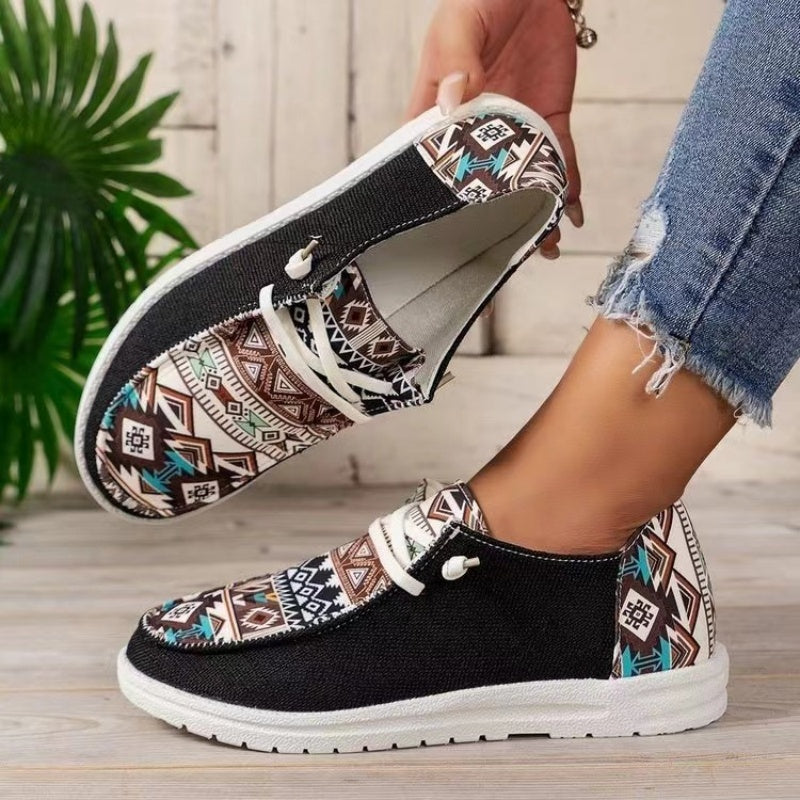 Lässige Canvas-Schuhe für Damen mit Ethno-Muster