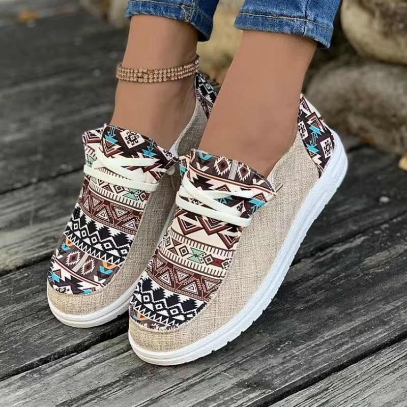 Lässige Canvas-Schuhe für Damen mit Ethno-Muster