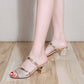 Damenmode Sandalen mit Strasssteinen und Fischmaul und klobigem Absatz