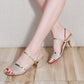 Damenmode Sandalen mit Strasssteinen und Fischmaul und klobigem Absatz