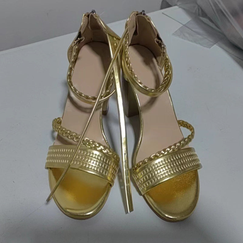 Damen-Sandalen mit hohem Absatz und lässigem Komfort für den Urlaub