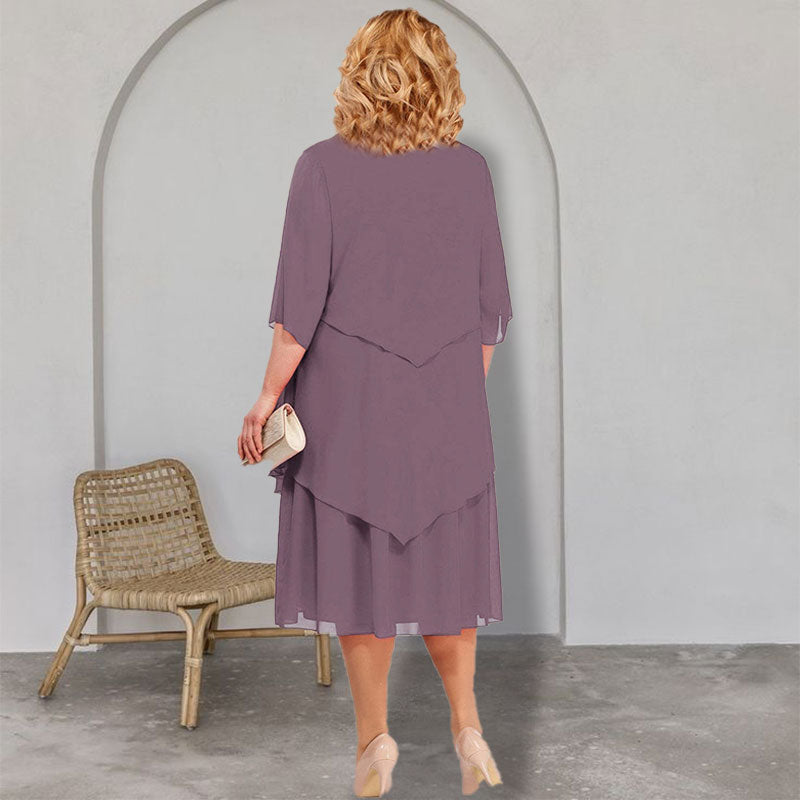 🔥SOMMERANGEBOT - 50% RABATT🔥Midikleid im Lagen-Look in großen Größen
