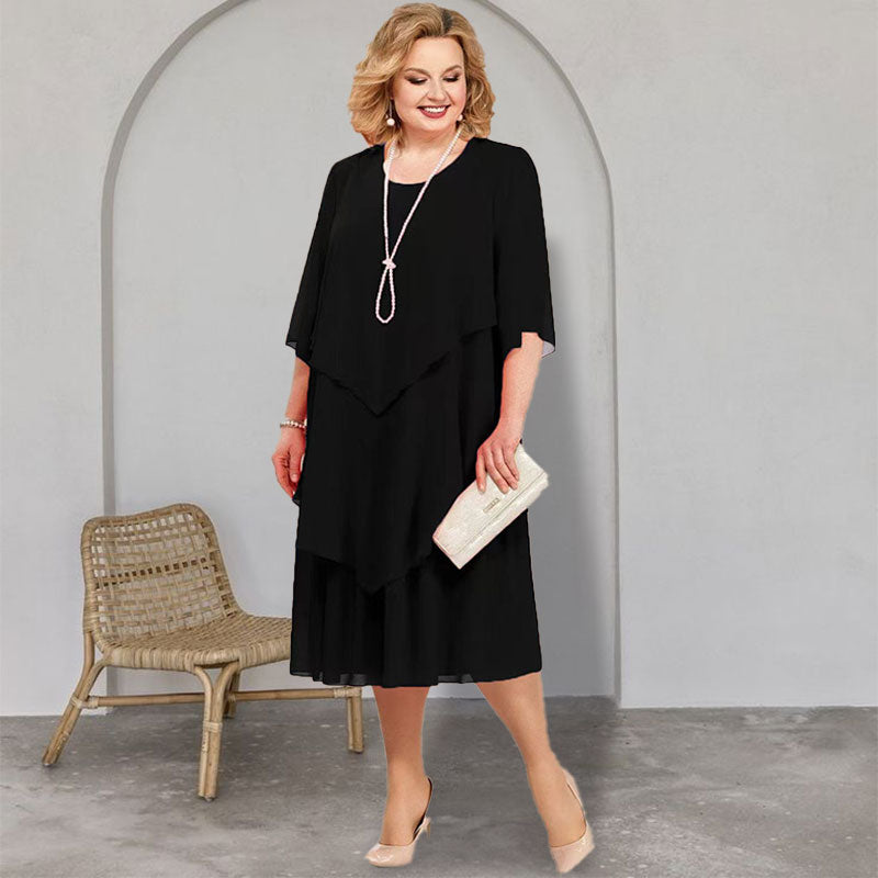 🔥SOMMERANGEBOT - 50% RABATT🔥Midikleid im Lagen-Look in großen Größen