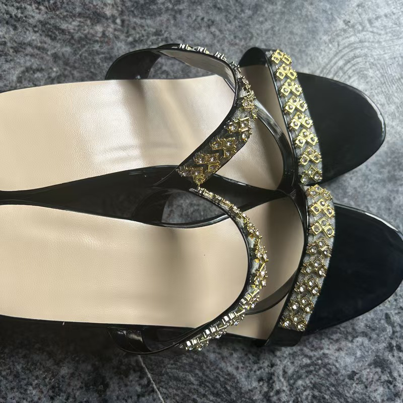 Trendige Keilsandalen mit Kristallverzierung für Damen