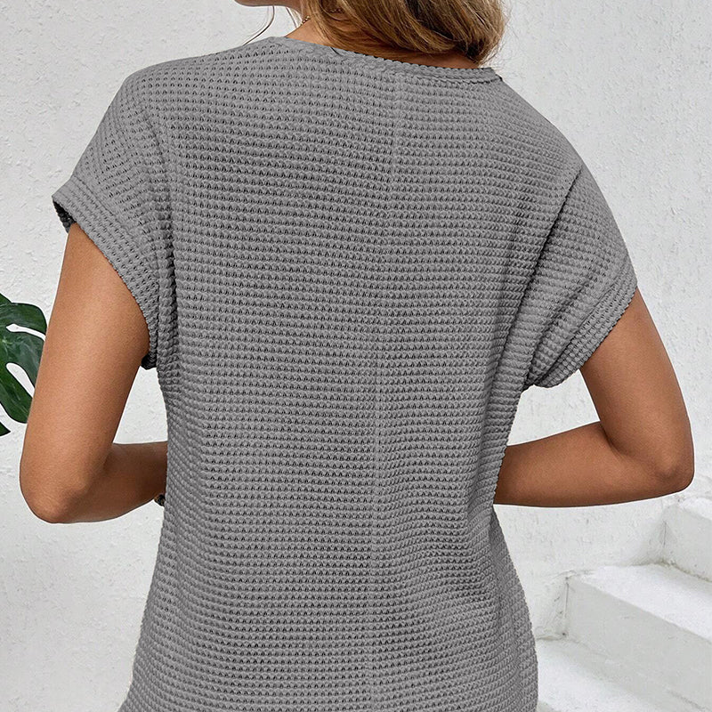 🍃 Gestrickte Mesh Short Sleeve Top