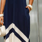 Trendiges ärmelloses Colorblock-Split-Kleid für Damen