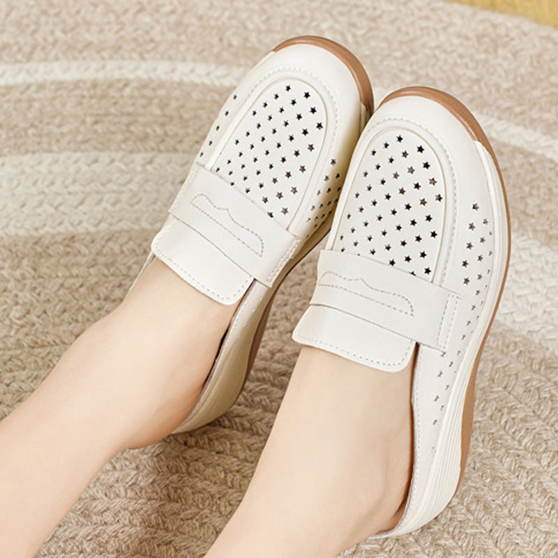 Bequeme, atmungsaktive Loafer aus PU-Leder für Damen