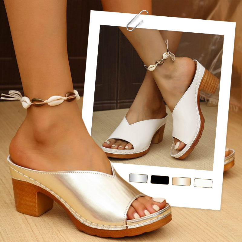 Slip-on-Plateau-Sandalen mit klobigem Absatz