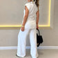 Elegantes Set aus tailliertem Oberteil und lässiger Hose