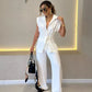 Elegantes Set aus tailliertem Oberteil und lässiger Hose