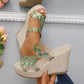 Luxuriöse, rutschfeste Keilsandalen mit Strasssteinen für Damen