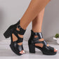 Damen-Sandalen mit Peep-Toe und klobigem Absatz