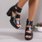Damen-Sandalen mit Peep-Toe und klobigem Absatz