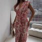 🌸💕Sleeveless Printed Slit Dress