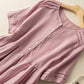 Kurzärmliges Hemdkleid aus Baumwollleinen im Retro-Stil