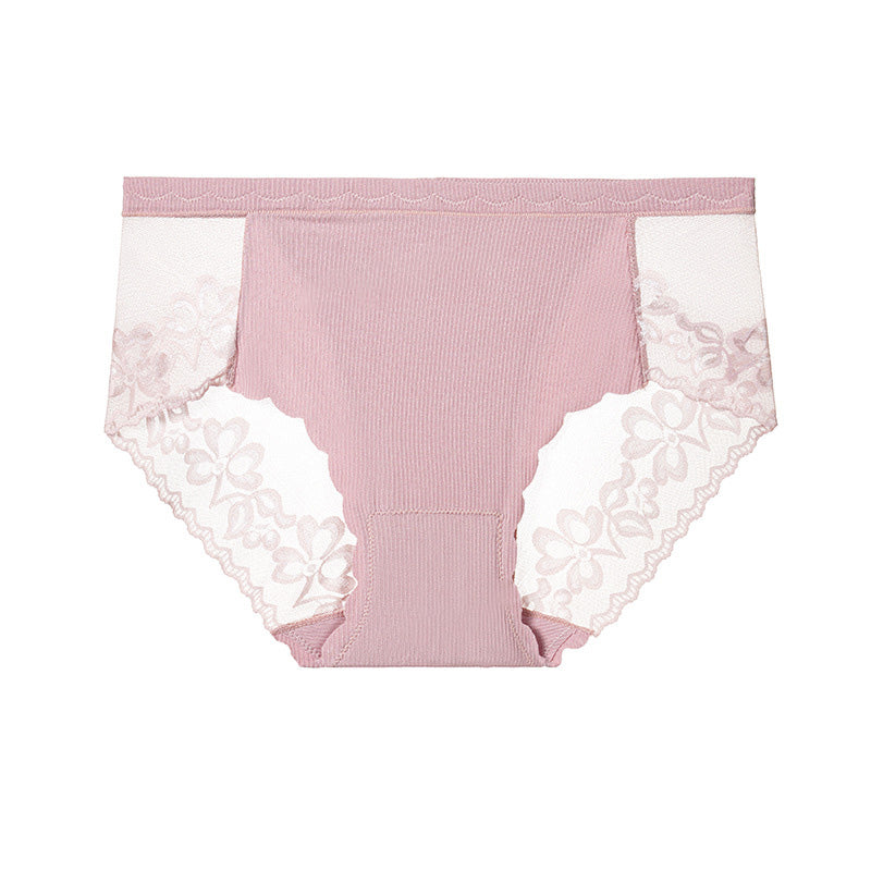 Sexy Damen-Slip aus floraler Spitze und Netzstoff