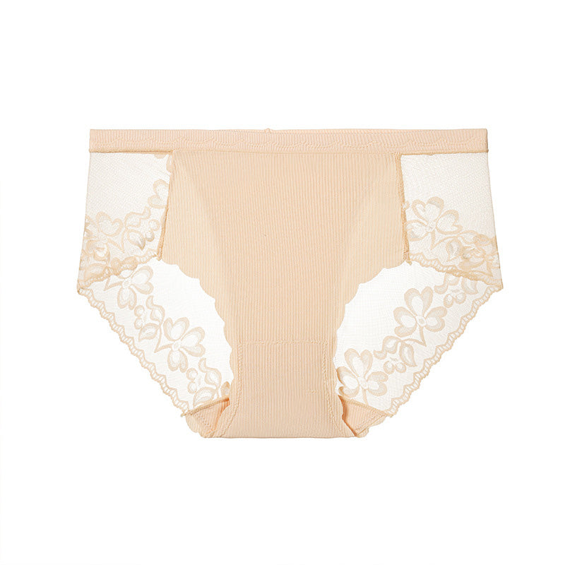 Sexy Damen-Slip aus floraler Spitze und Netzstoff