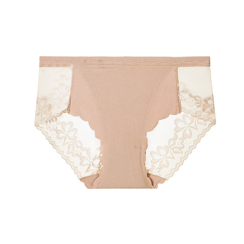 Sexy Damen-Slip aus floraler Spitze und Netzstoff