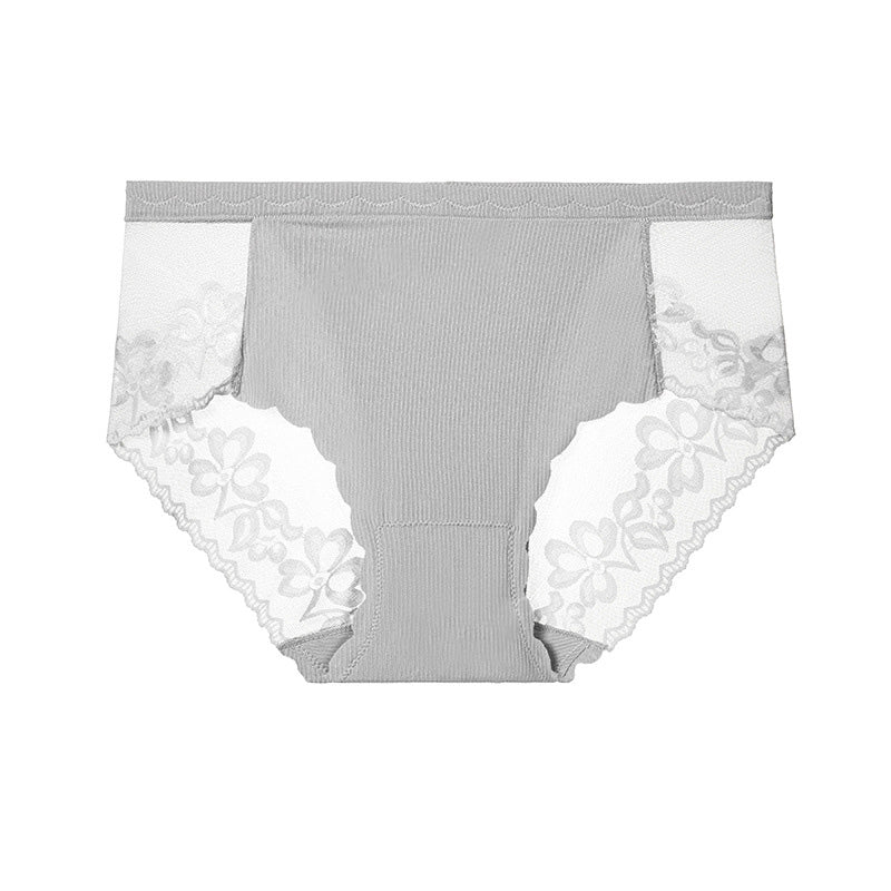 Sexy Damen-Slip aus floraler Spitze und Netzstoff