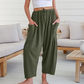 Einfarbige Hose mit weitem Bein für Damen