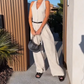 Damen Neckholder-Jumpsuit mit tiefem V-Ausschnitt und weitem Bein