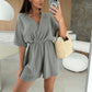☀️Sommerangebot 49 % Rabatt ☀️ Wickel-Shorts-Jumpsuits mit V-Ausschnitt für Damen