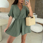 ☀️Sommerangebot 49 % Rabatt ☀️ Wickel-Shorts-Jumpsuits mit V-Ausschnitt für Damen