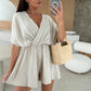 ☀️Sommerangebot 49 % Rabatt ☀️ Wickel-Shorts-Jumpsuits mit V-Ausschnitt für Damen