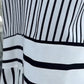 Damen lockeres langes Kleid mit Streifen und Knopfleiste