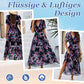 Elegantes, bedrucktes, fließendes Damenkleid mit V-Ausschnitt