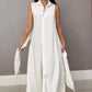 ⏳Zeitlich begrenztes Angebot💖Ärmelloses Damenhemd-Maxikleid mit Taillenkrawatte