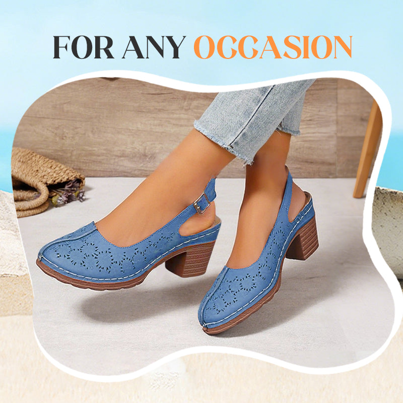 🌼Modische Sandalen mit ausgehöhlten, klobigen High Heels für Damen🏖️
