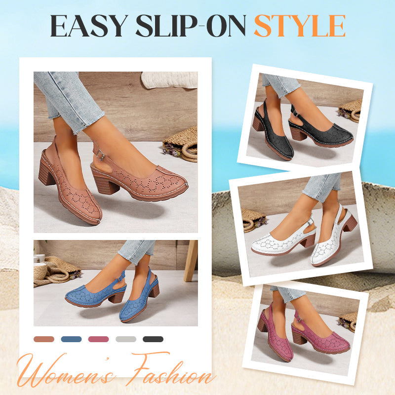 🌼Modische Sandalen mit ausgehöhlten, klobigen High Heels für Damen🏖️