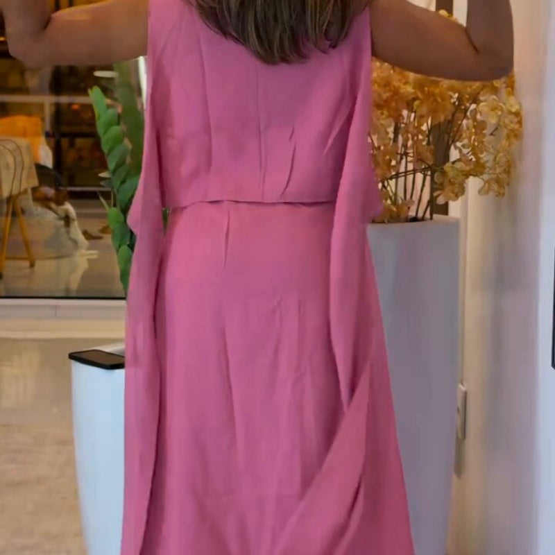 Elegantes ärmelloses Button-Down-Hemdkleid für Damen