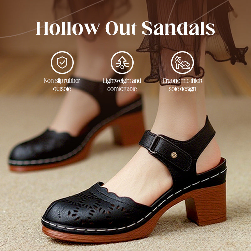 Elegante Sandalen mit runder Zehenpartie und ausgehöhlter Sohle für Damen