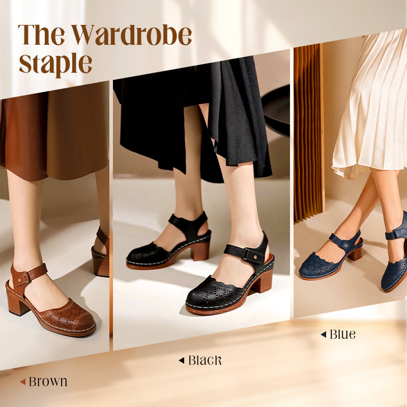 Elegante Sandalen mit runder Zehenpartie und ausgehöhlter Sohle für Damen