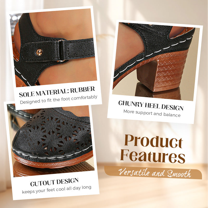 Elegante Sandalen mit runder Zehenpartie und ausgehöhlter Sohle für Damen