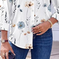 Bedrucktes Langarm-Button-Down-Hemd mit Revers für Damen