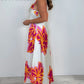 Kleid mit V-Ausschnitt und Strapsdruck