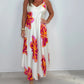 Kleid mit V-Ausschnitt und Strapsdruck
