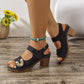 👡Damen-Sandalen mit offener Zehenpartie, Metallschnalle und klobigem Absatz👡