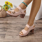 👡Damen-Sandalen mit offener Zehenpartie, Metallschnalle und klobigem Absatz👡
