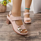👡Damen-Sandalen mit offener Zehenpartie, Metallschnalle und klobigem Absatz👡