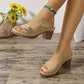 👡Damen-Sandalen mit offener Zehenpartie, Metallschnalle und klobigem Absatz👡