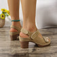 👡Damen-Sandalen mit offener Zehenpartie, Metallschnalle und klobigem Absatz👡