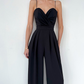 Einfarbiger, taillenverschlankender, gerader Jumpsuit mit Camisole für Damen