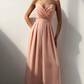 Einfarbiger, taillenverschlankender, gerader Jumpsuit mit Camisole für Damen